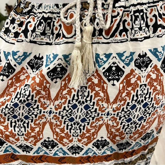 Flying Tomato Sleeveless Beige Crochet Printed Maxi Dress M - Picture 5 of 7